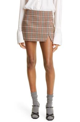 A.L.C. Rylee Plaid Wool Blend Miniskirt in Deep Lilac Multi