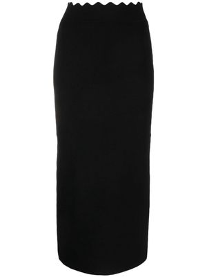 A.L.C. scallop-edge ribbed pencil skirt - Black