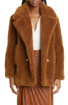 A. L.C. Scout Double Breasted Faux Fur Coat in Brown