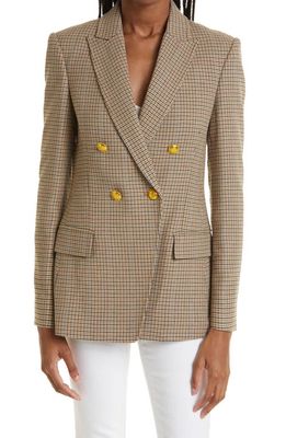A.L.C. Sedgwick II Plaid Double Breasted Blazer in Brown/Teal/Bordeaux