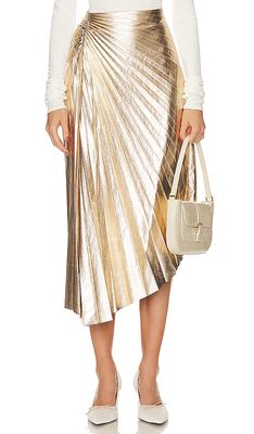 A.L.C. Tori Skirt in Metallic Gold