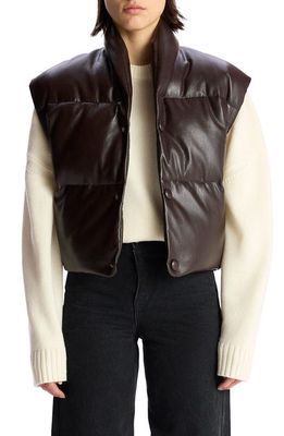 A. L.C. Willow Faux Leather Puffer Vest in Chocolate Plum