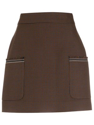 À La Garçonne houndstooth-print fitted skirt - Brown