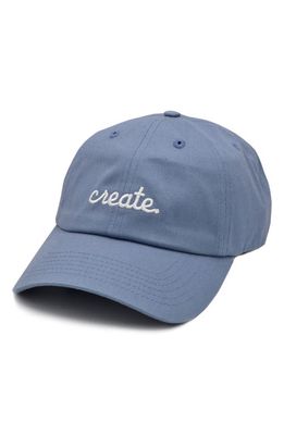 A Life Well Dressed Create Statement Baseball Cap in Sky/White