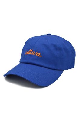 A Life Well Dressed Culture Statement Baseball Cap in Royal/Orange