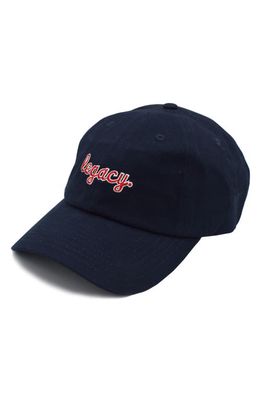 A Life Well Dressed Legacy Statement Baseball Cap in Navy/Rose