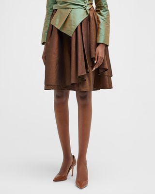 A-Line Linen Shantung Ballet Skirt