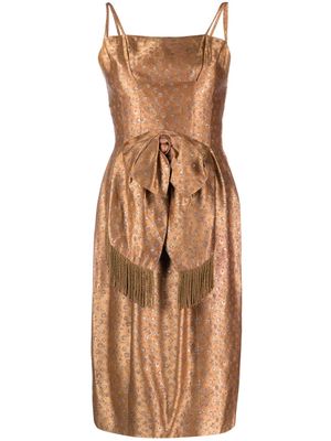 A.N.G.E.L.O. Vintage Cult 1950s patterned-jacquard silk dress - Gold