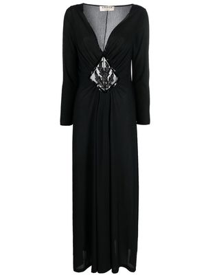 A.N.G.E.L.O. Vintage Cult 1970s sequinned draped maxi dress - Black