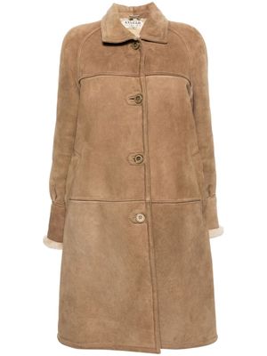 A.N.G.E.L.O. Vintage Cult 1970s single-breasted suede midi coat - Neutrals