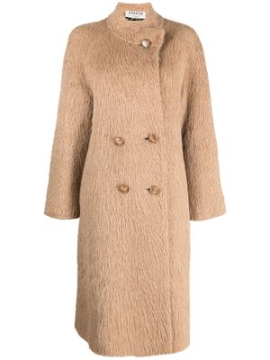 A.N.G.E.L.O. Vintage Cult 1980s faux fur double-breasted midi coat - Neutrals