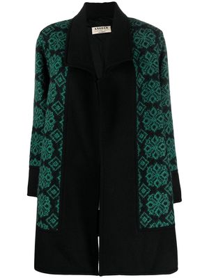 A.N.G.E.L.O. Vintage Cult 1980s geometric-pattern knitted coat - Black