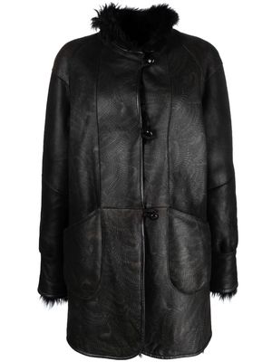 A.N.G.E.L.O. Vintage Cult 1980s shearling lining buttoned coat - Black