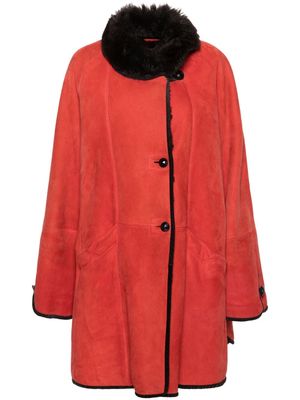 A.N.G.E.L.O. Vintage Cult 1980s shearling-trim suede coat - Red