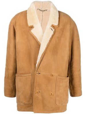 A.N.G.E.L.O. Vintage Cult 1980s sheepskin double-breasted coat - Brown