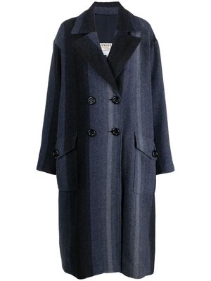 A.N.G.E.L.O. Vintage Cult 1980s tonal stripe double-breasted coat - Blue