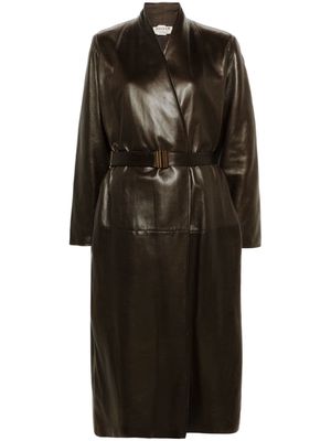 A.N.G.E.L.O. Vintage Cult 1990s belted leather maxi coat - Brown
