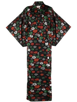 A.N.G.E.L.O. Vintage Cult 1990s floral-print long kimono - Black