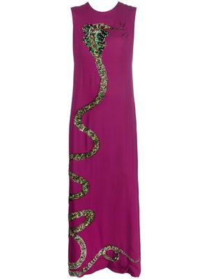 A.N.G.E.L.O. Vintage Cult 1990s snake-motif sequinned sleeveless dress - Pink