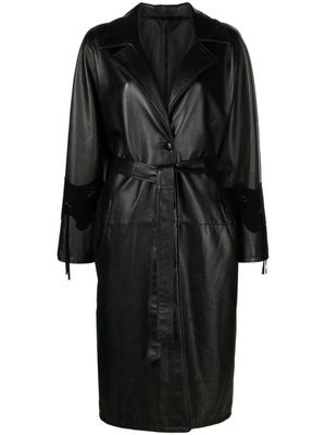 A.N.G.E.L.O. Vintage Cult 1990s suede-panelling leather coat - Black