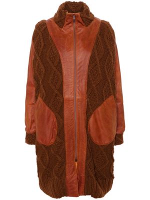 A.N.G.E.L.O. Vintage Cult 2000s knitted-panelling coat - Orange