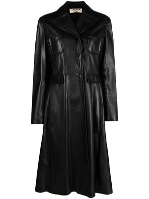 A.N.G.E.L.O. Vintage Cult 2000s peak-lapels leather midi coat - Black