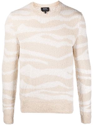 A.P.C. Alastor intarsia-knit cotton jumper - Neutrals