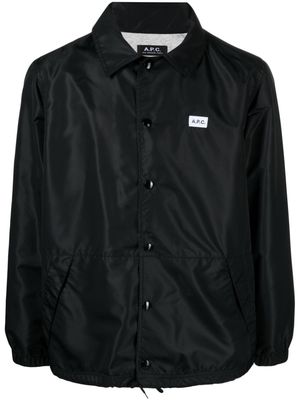 A.P.C. Aleksi logo-patch shirt jacket - Black