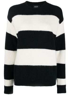 A.P.C. Alice horizontal-stripe knitted jumper - Black