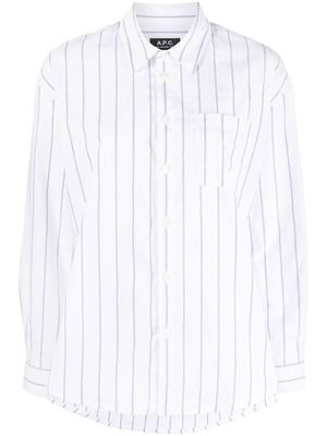 A.P.C. all-over stripe-print shirt - White
