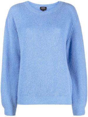 A.P.C. alpaca-blend rib-knit jumper - Blue