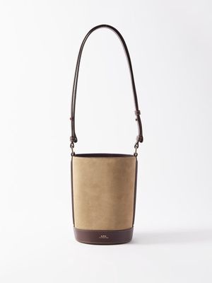 A.P.C. - Ambre Suede Bucket Bag - Womens - Beige Multi