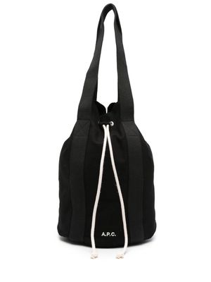 A.P.C. Angelo logo-embroidered canvas tote bag - Black