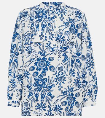 A.P.C. Aubrey floral linen-blend blouse