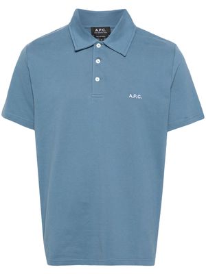 A.P.C. Austin logo-embroidered polo shirt - Blue