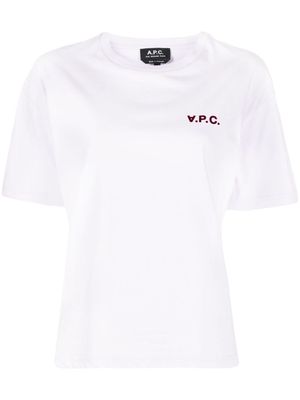 A.P.C. Ava logo-flocked cotton T-shirt - Purple