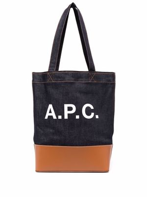 A.P.C. Axel panelled tote bag - Blue