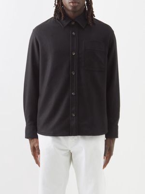 A.P.C. - Basile Patch-pocket Wool-blend Shirt - Mens - Black
