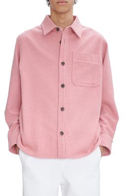 A. P.C. Basile Wool Blend Button-Up Shirt Jacket in Faa Pink