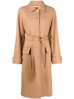 A.P.C. belted mid-length coat - Neutrals