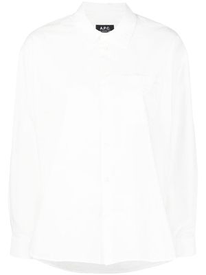 A.P.C. Boyfriend logo-embroidered shirt - White