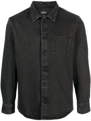 A.P.C. button-up cotton shirt - Black