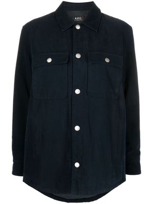A.P.C. button-up cotton shirt - Blue