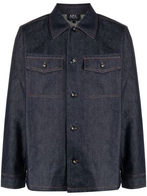 A.P.C. button-up denim shirt jacket - Blue