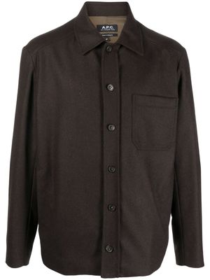 A.P.C. button-up wool-blend jacket - Brown