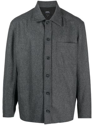 A.P.C. button-up wool-blend jacket - Grey