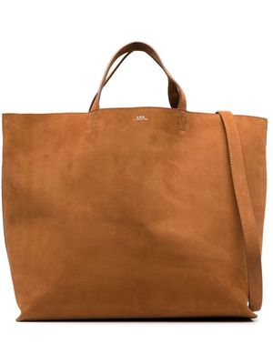 A.P.C. Cabas Maiko leather tote - Brown