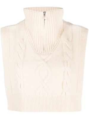 A.P.C. cable-knit cropped collar - Neutrals