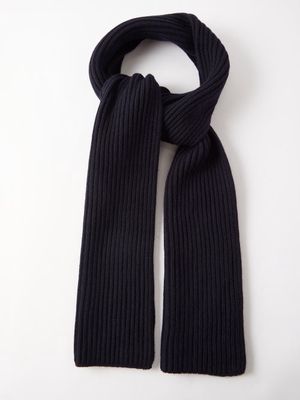 A.P.C. - Camille Ribbed-knit Wool-blend Scarf - Mens - Iak Dark Navy