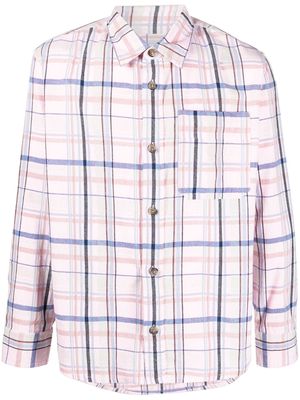A.P.C. check-pattern long-sleeve shirt - Pink